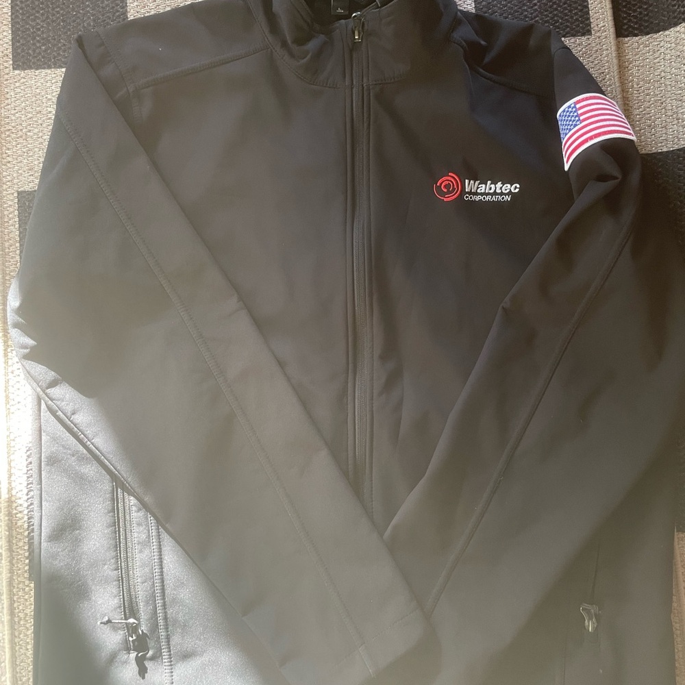 Port Authority Black Windbreaker with Logo